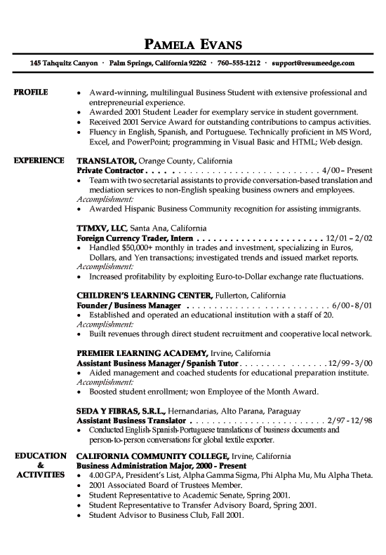 Strong resume with high scores