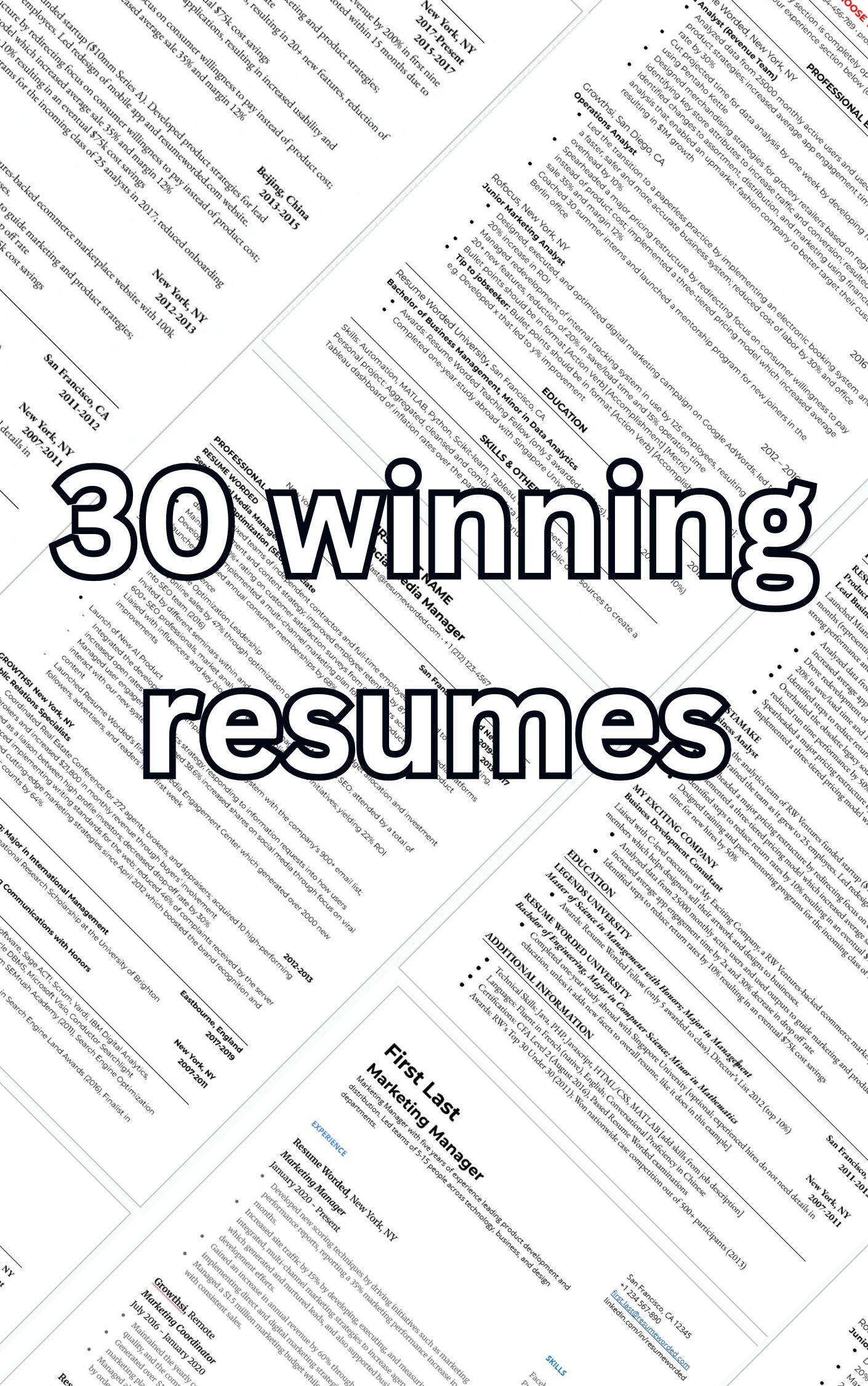 Professional resume templates collection